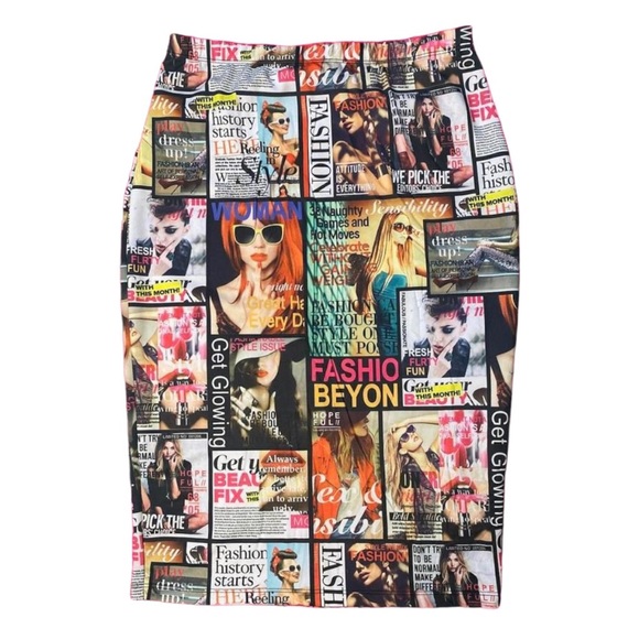 Y2K Fashion Magazine Skirt - Picture 1 of 4